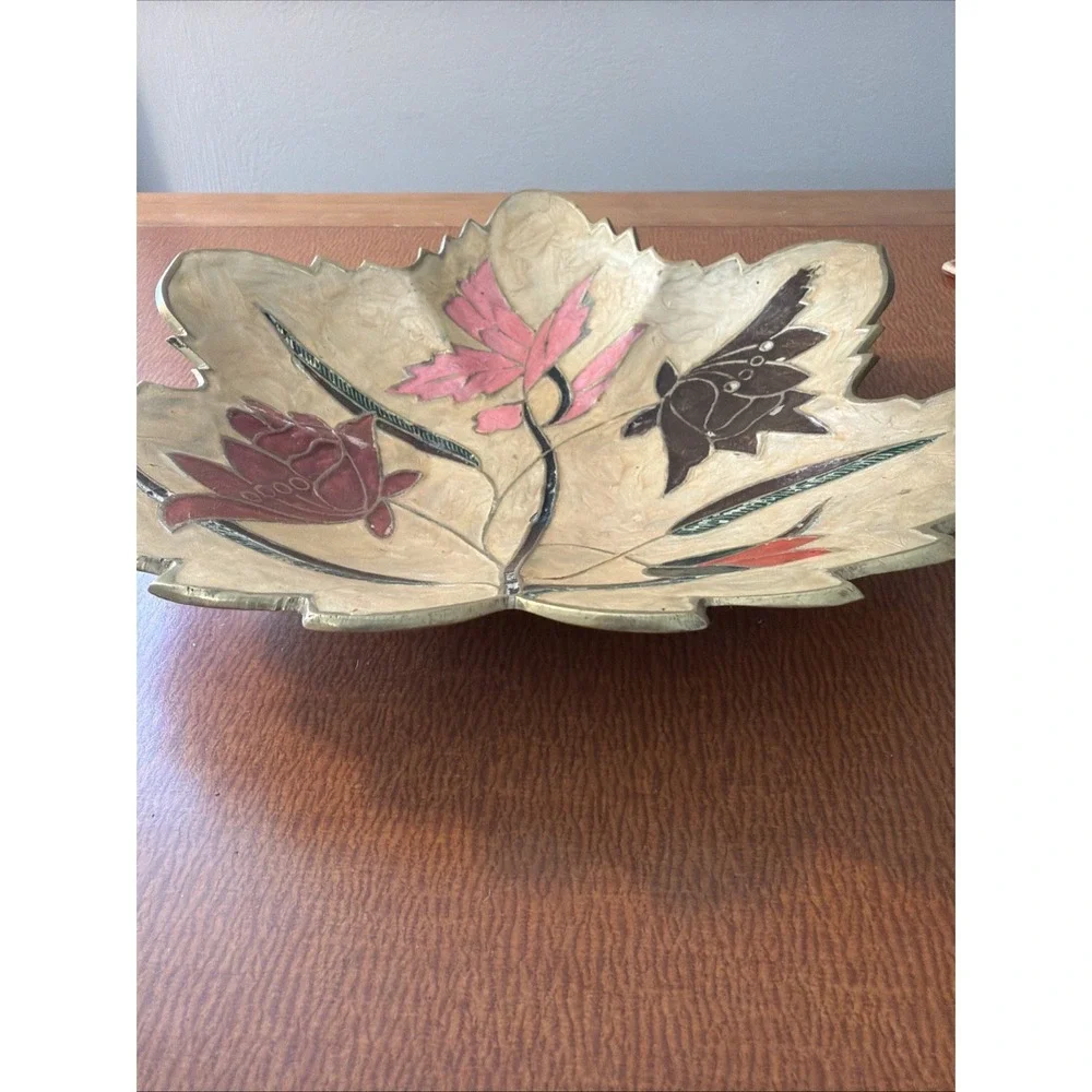 Vtg Brass/Cloisonne 9